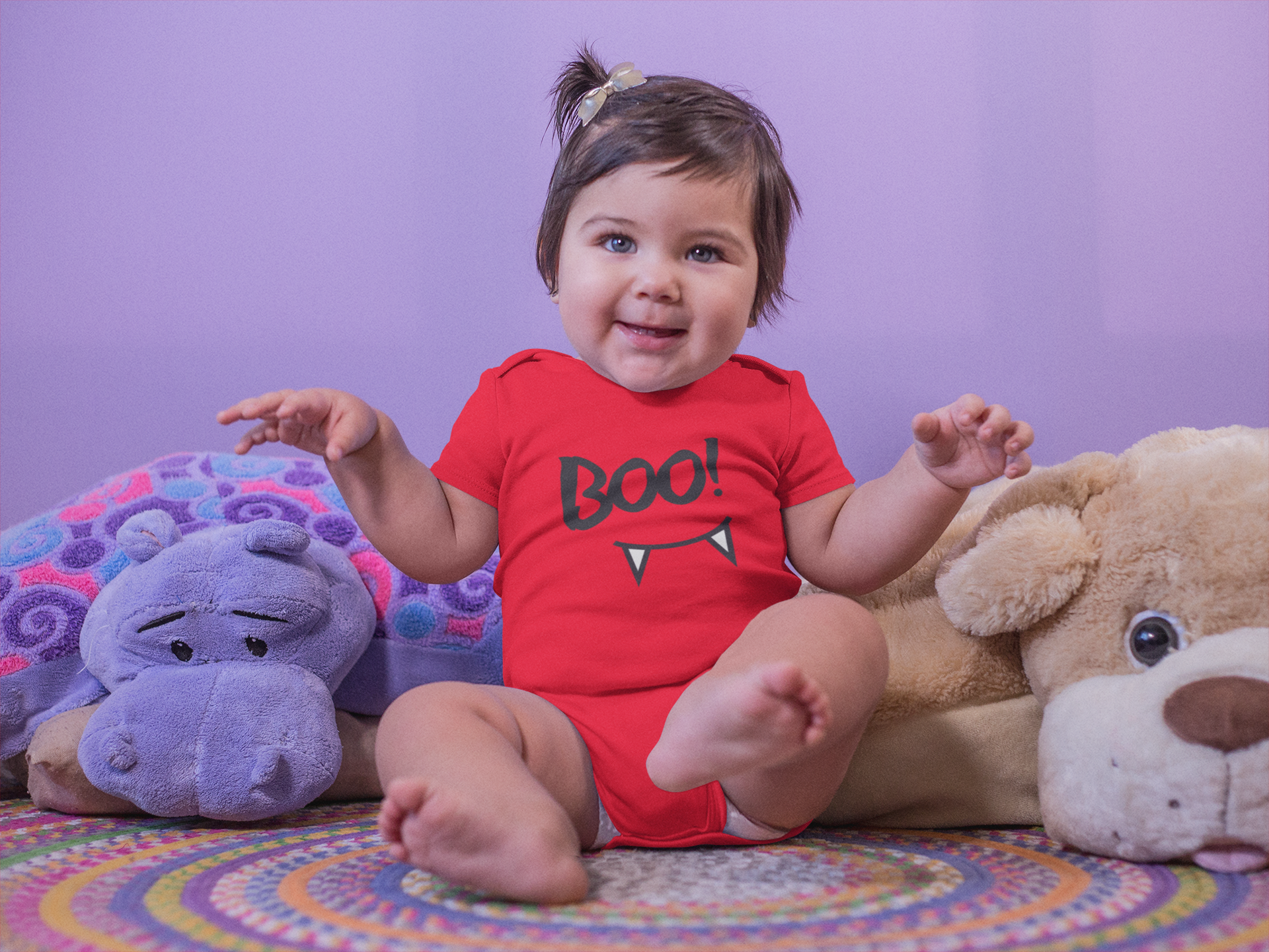 Baby Soft Cotton Halloween Onesie – “Boo!” Print