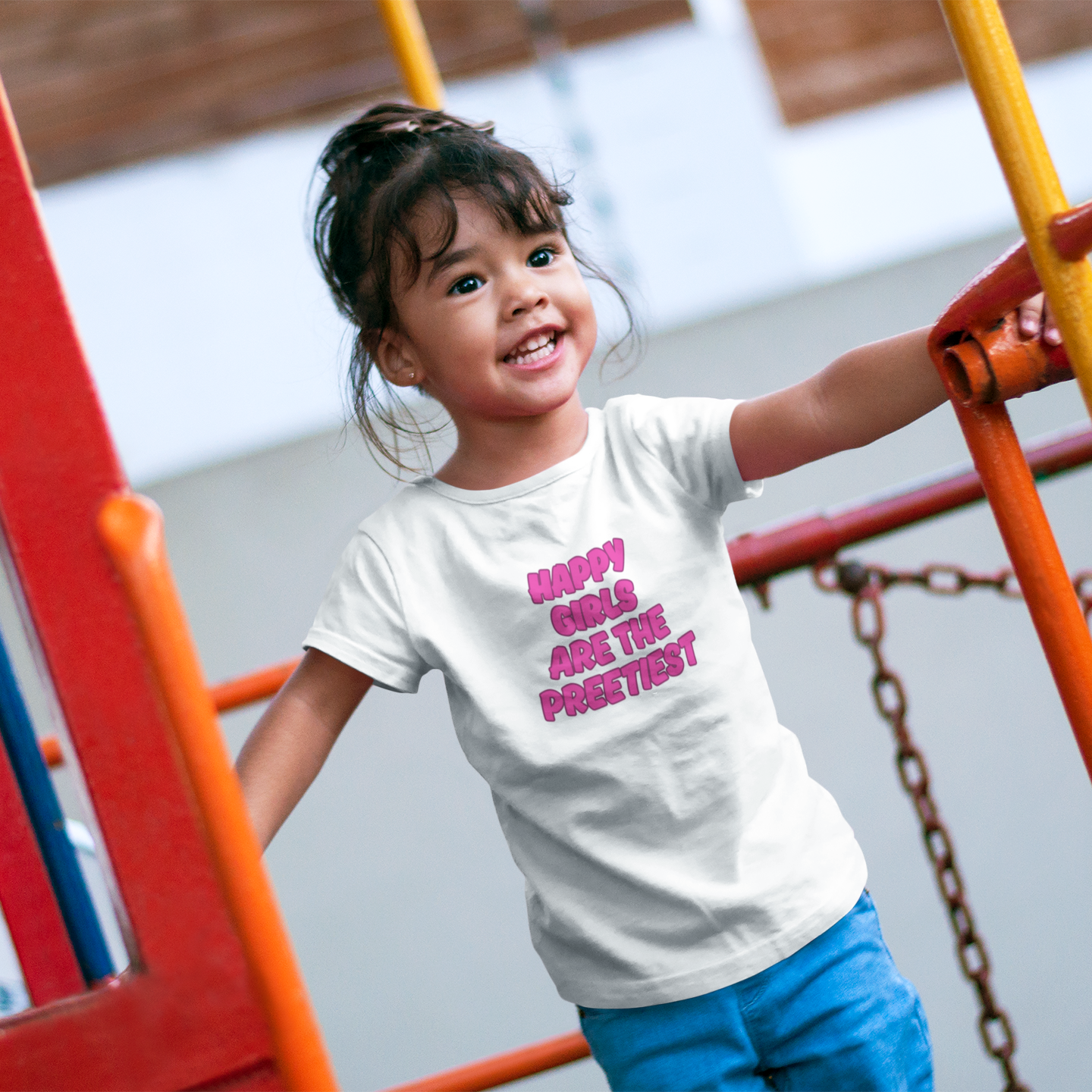 happy girls are the prettiest t shirt girls cotton soft breathable kids tee