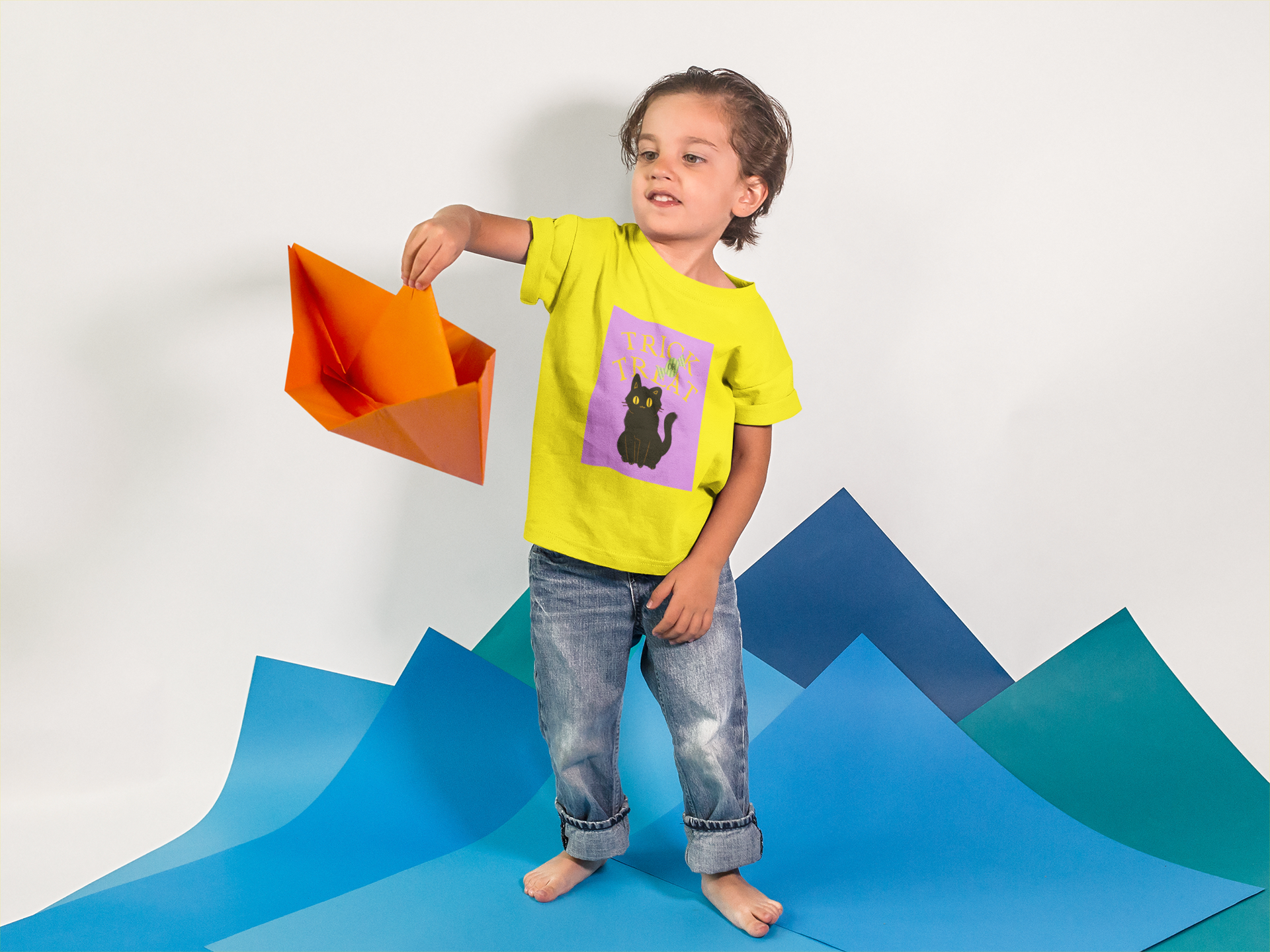 Kids Halloween T-Shirt – Black Cat Print | Mumma’s Cub