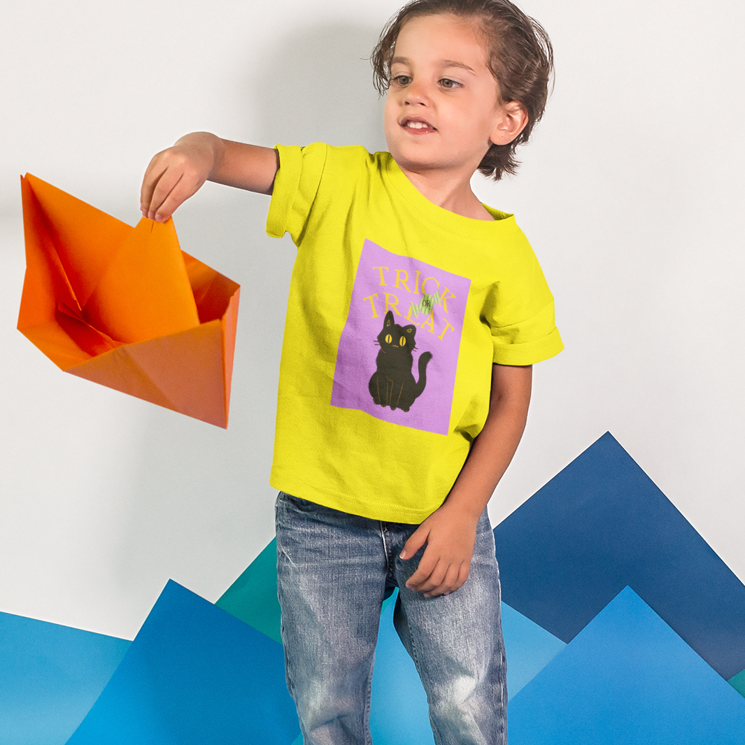 Kids Halloween Black Cat T-Shirt