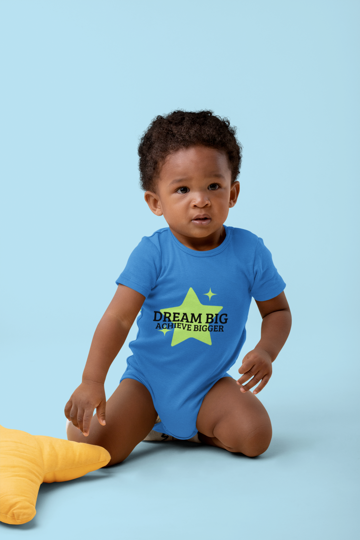 Soft cotton unisex baby onesie with inspirational star design