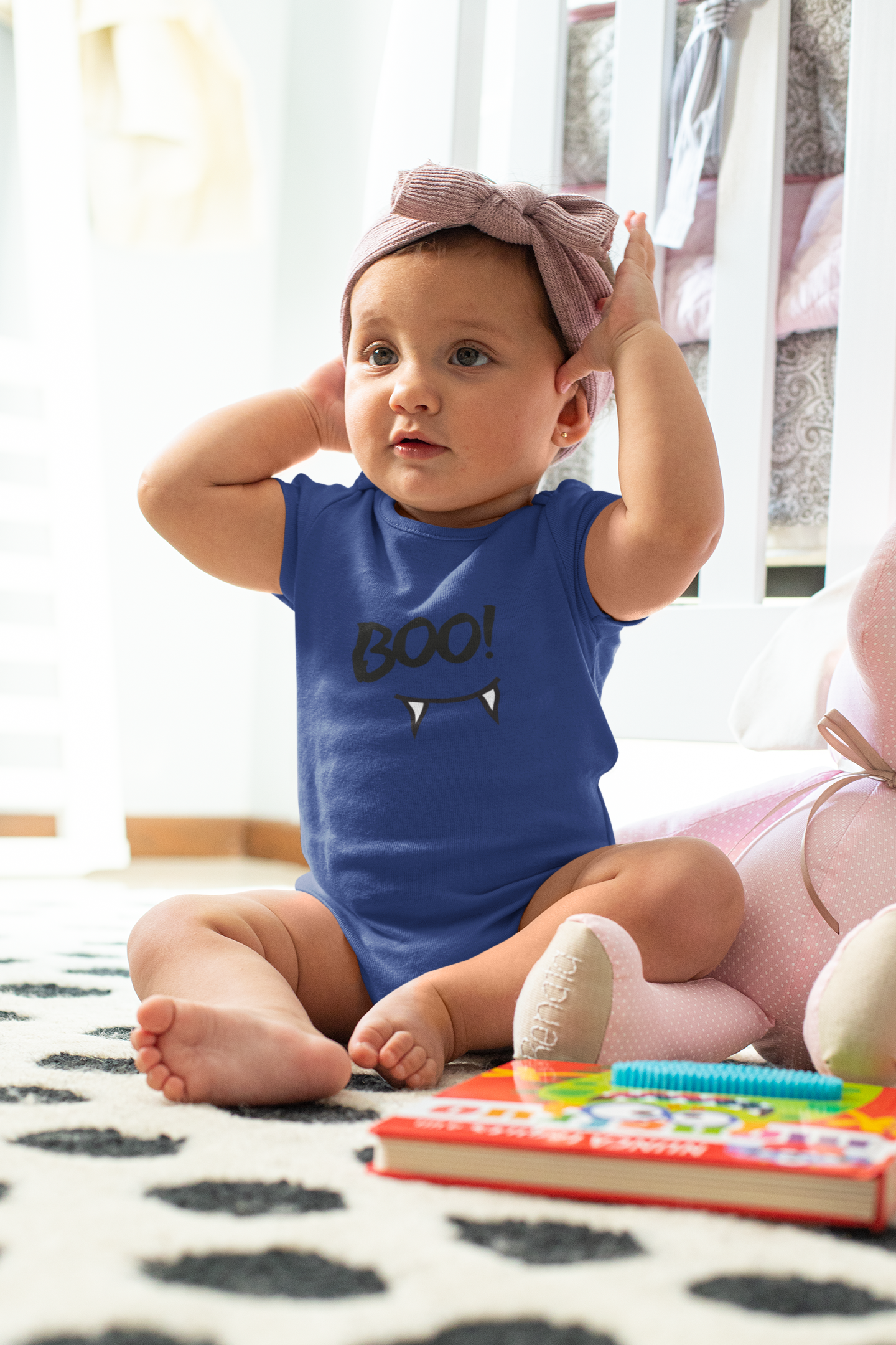 Baby Soft Cotton Halloween Onesie – “Boo!” Print
