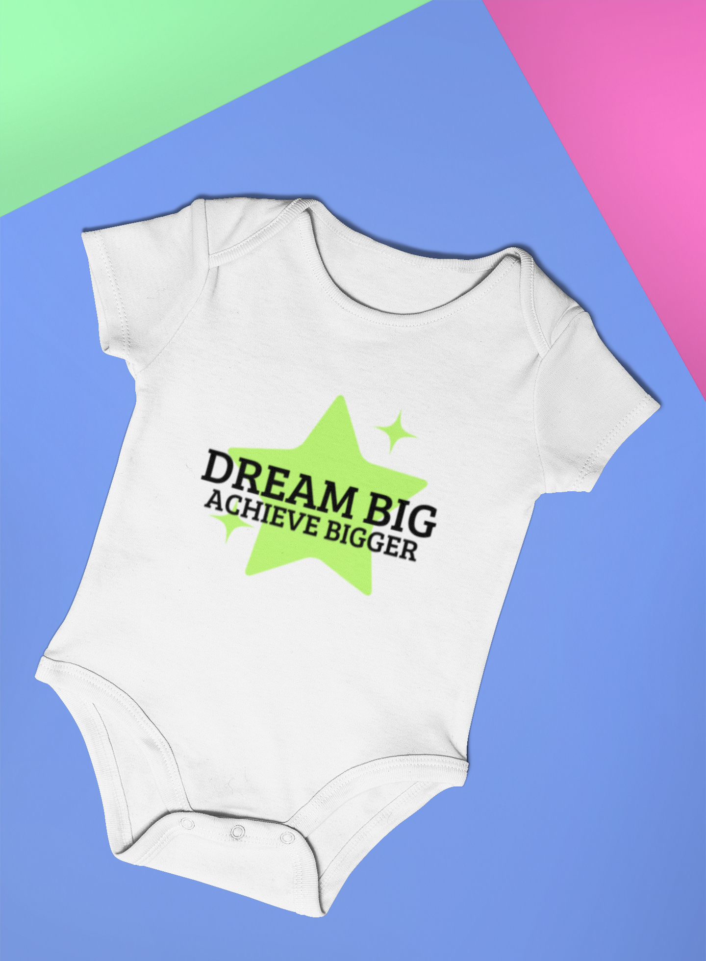 Soft cotton unisex baby onesie with inspirational star design
