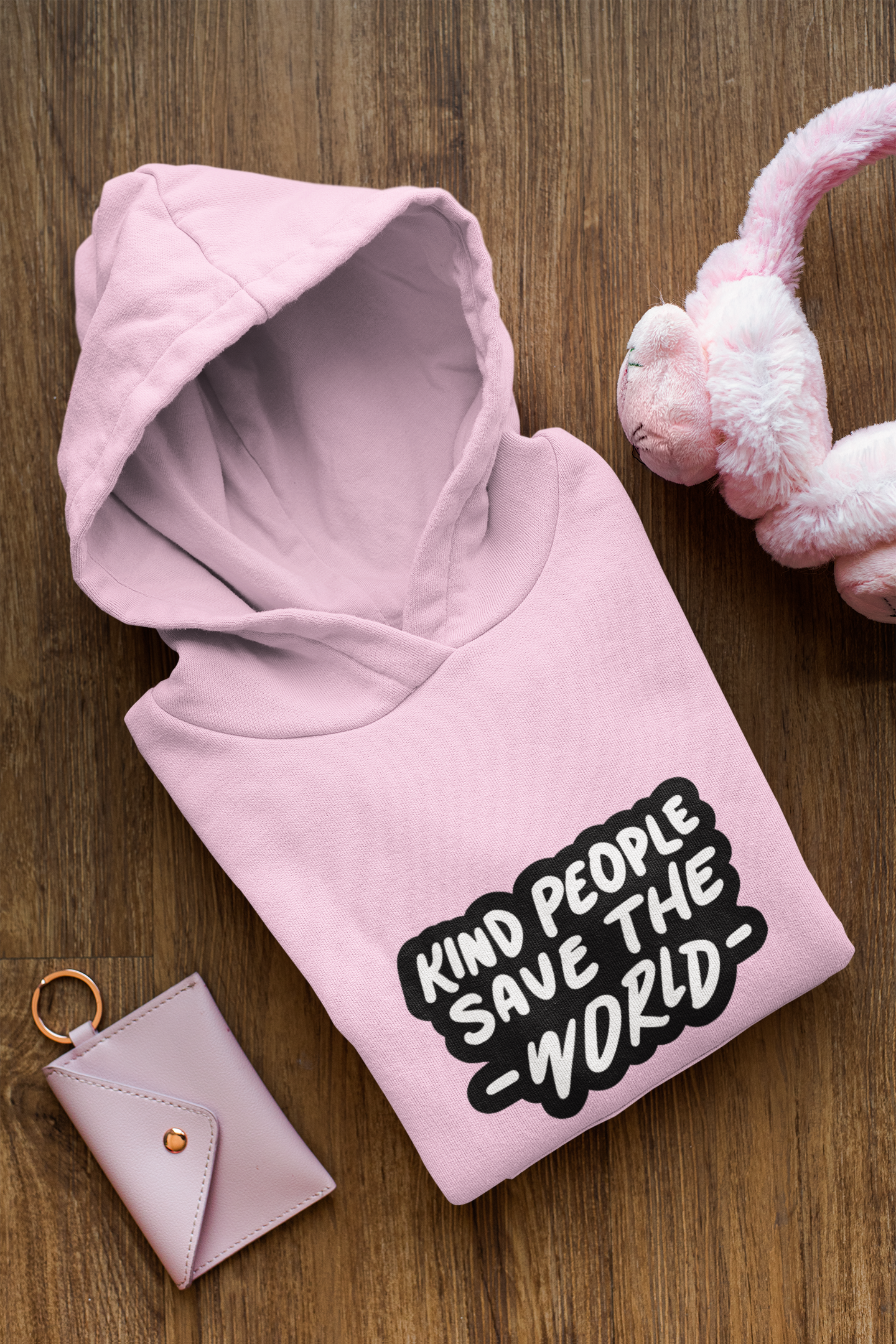 “Kind People Save the World” Cotton Hoodie (Without Pocket)