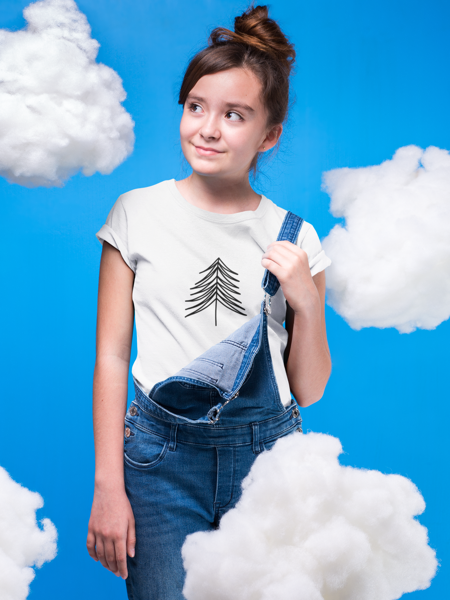 Kids cotton t-shirt with scribble Christmas tree print by Mumma’s Cub