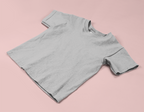 light grey kids solid cotton t shirt mummas cub soft breathable daily wear