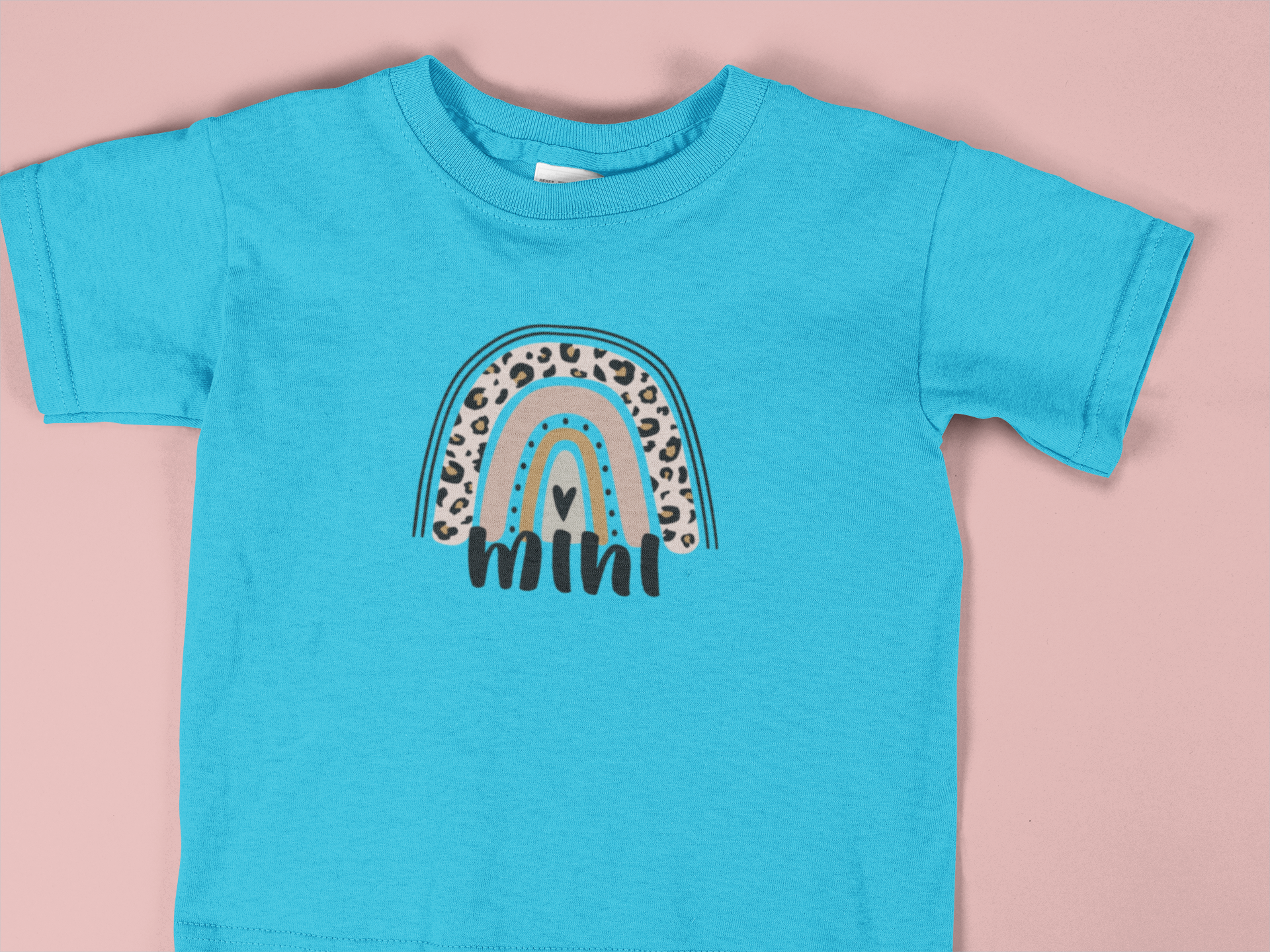 mini kids t shirt boho rainbow print mummas cub soft cotton breathable tee