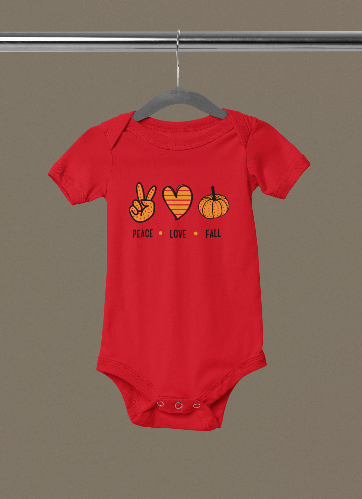 "Love Peace Fall" Baby Onesie