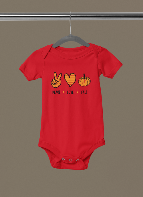 "Love Peace Fall" Baby Onesie
