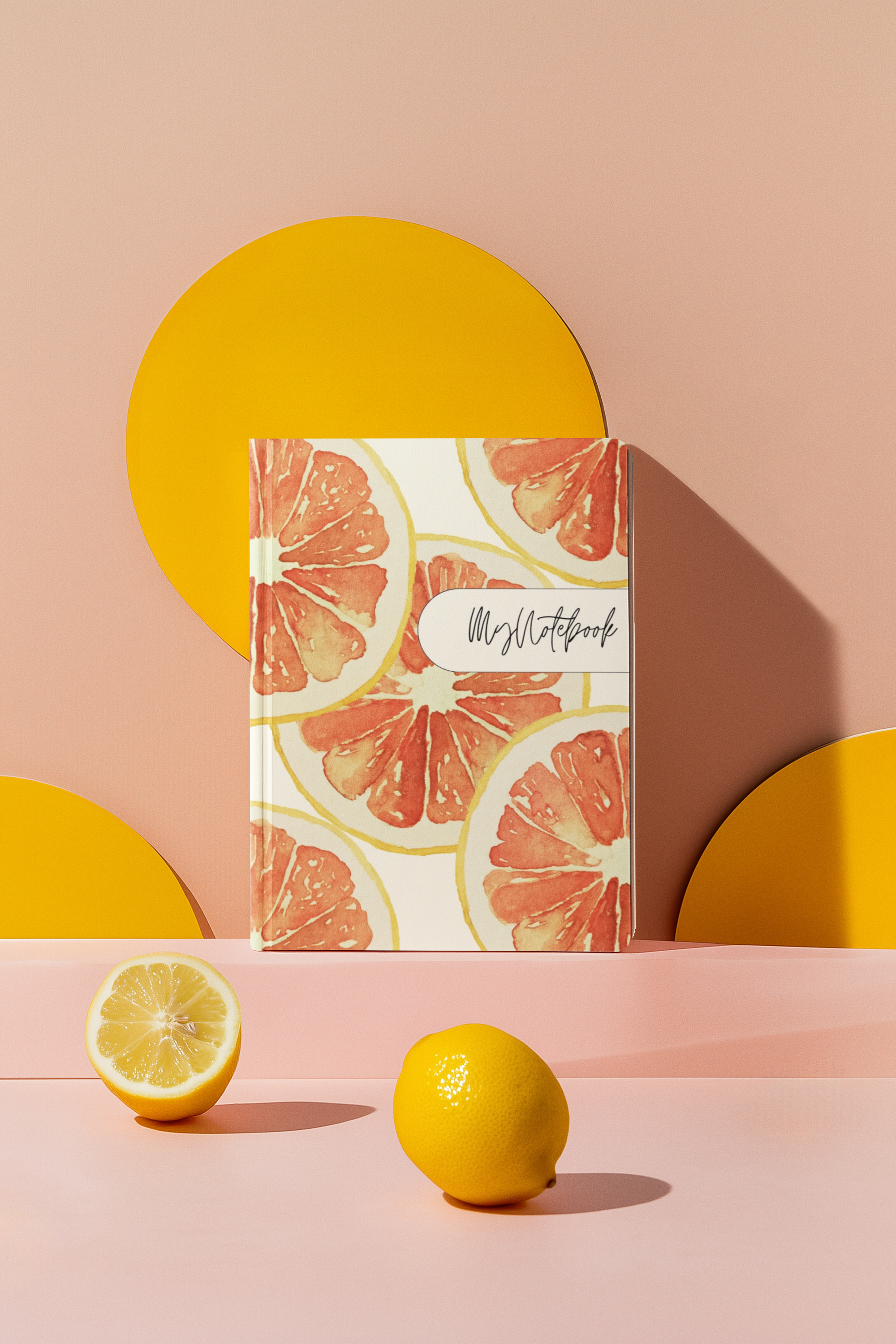 A5 notebook with orange slice print and 300 GSM cover – MummasCub