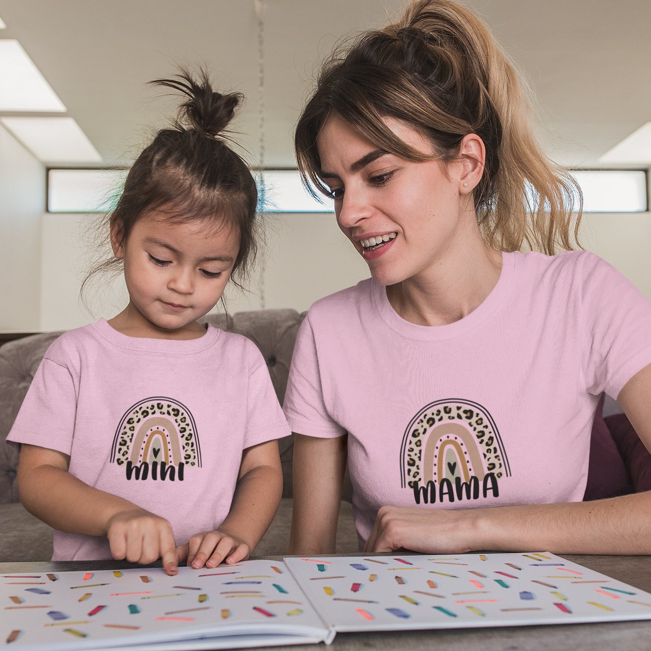 mama mini matching t shirt combo boho rainbow mummas cub cotton twinning set