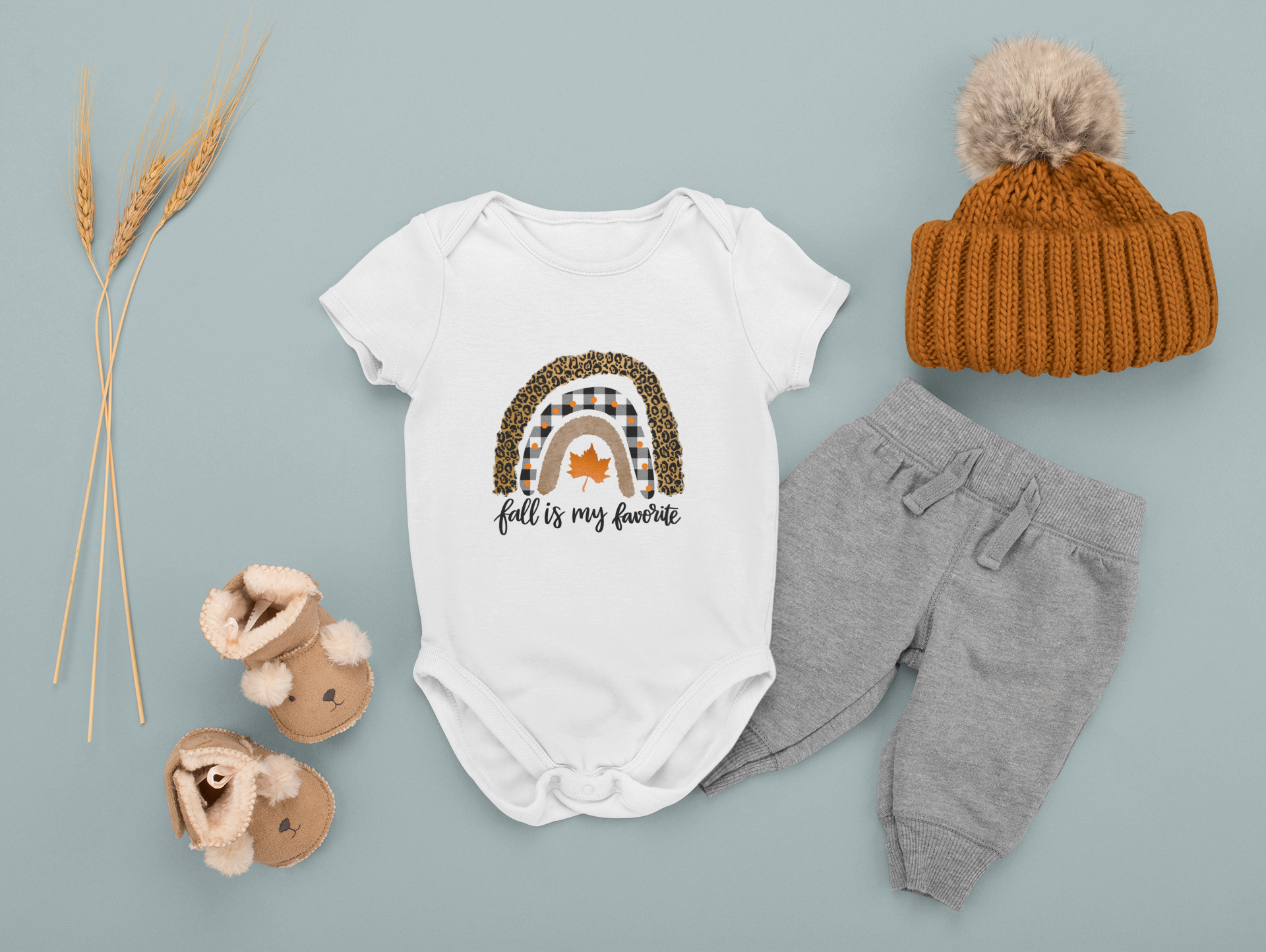 Baby Halloween Romper – Boho Rainbow Print “Fall is My Favourite”