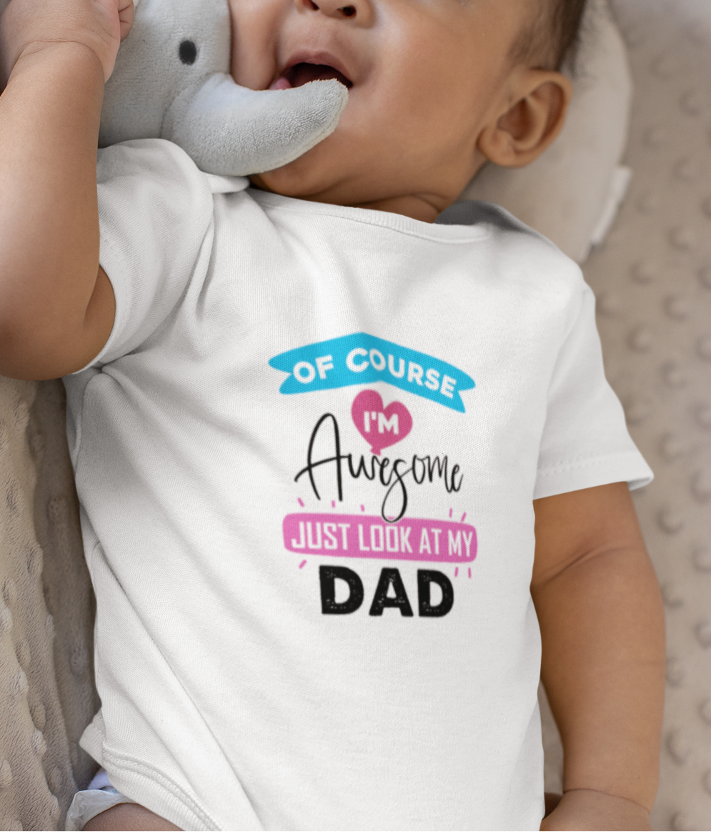 Baby cotton romper with dad quote print by Mumma’s Cub