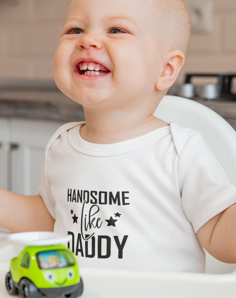 Cute dad quote baby cotton romper by Mumma’s Cub