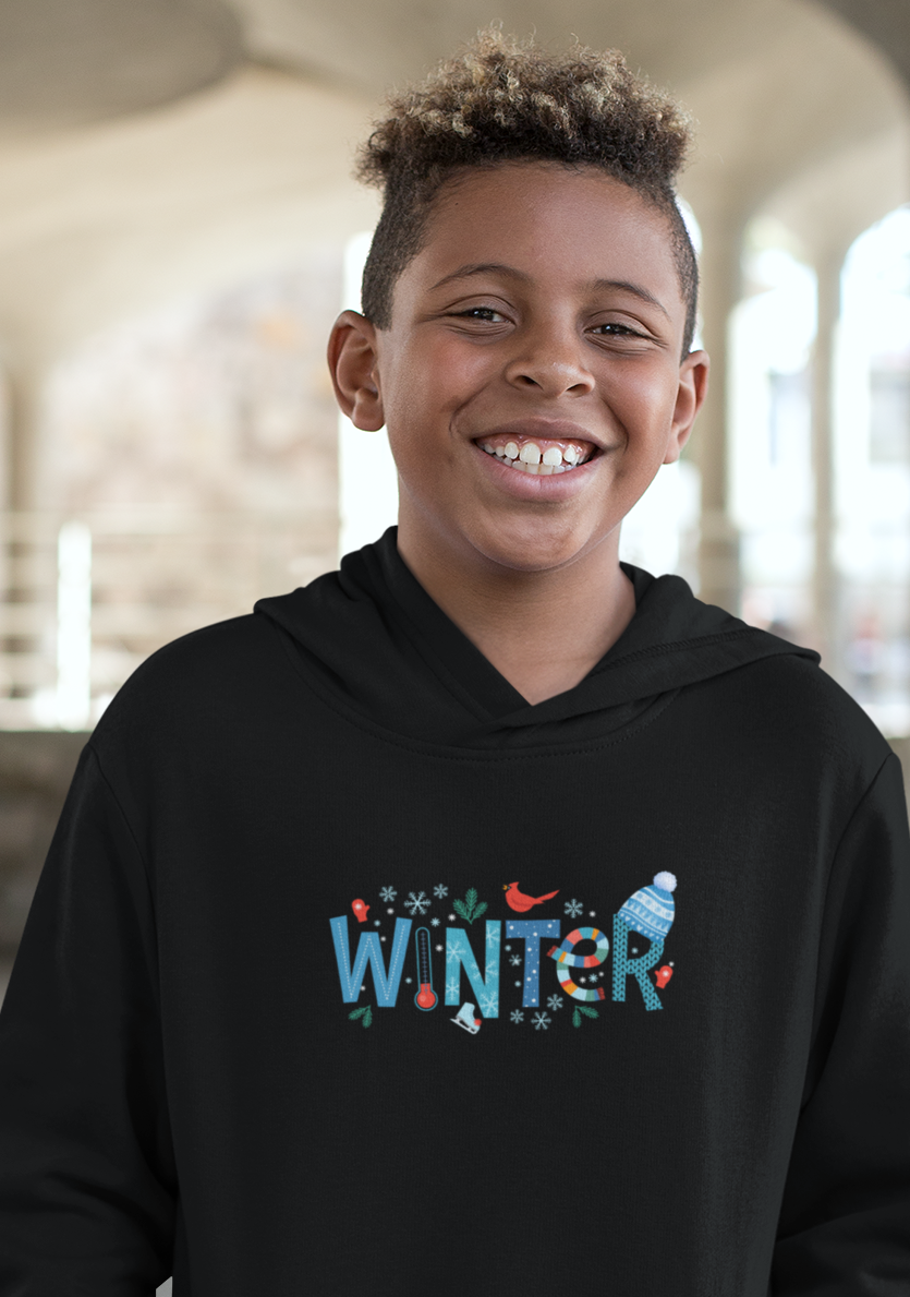 Kids’ Winter print hoodie in 100% cotton – MummasCub