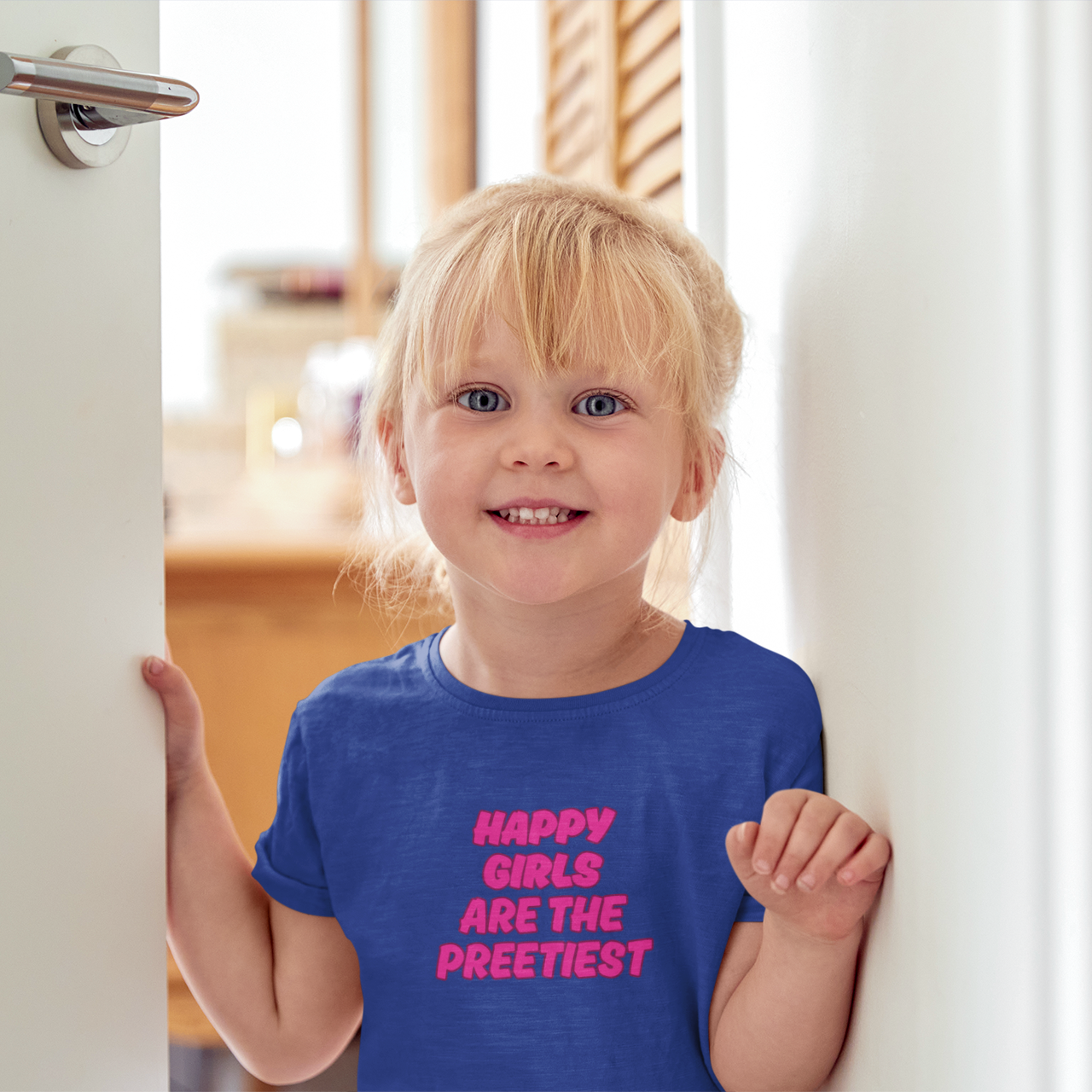 happy girls are the prettiest t shirt girls cotton soft breathable kids tee