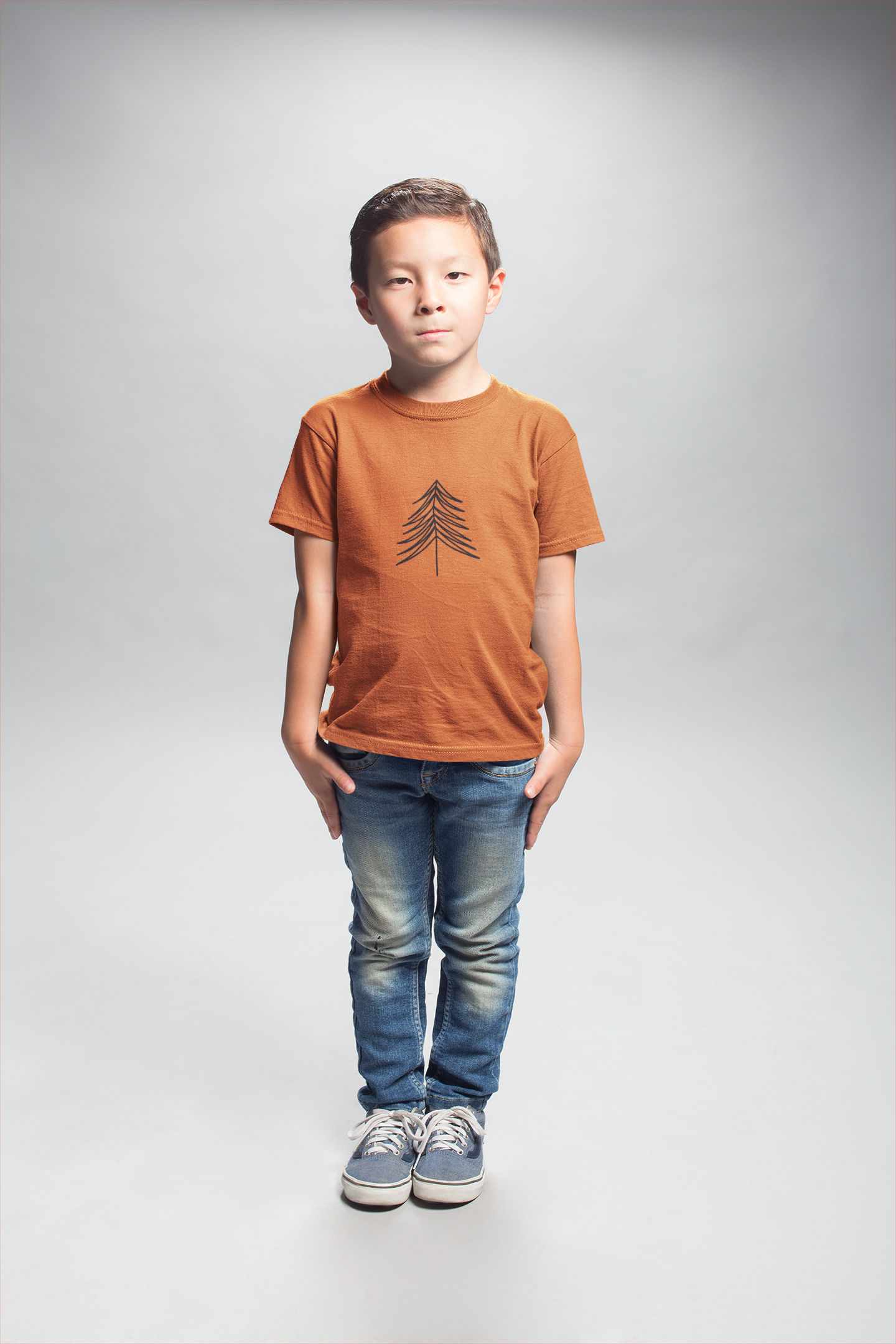 Kids cotton t-shirt with scribble Christmas tree print by Mumma’s Cub