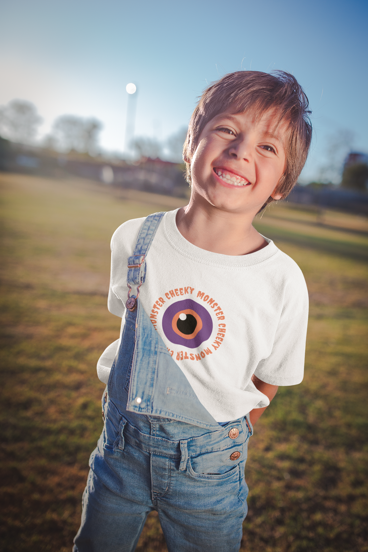 Cheeky Monster Evil Eye Cotton T-Shirt (Orange & Purple)