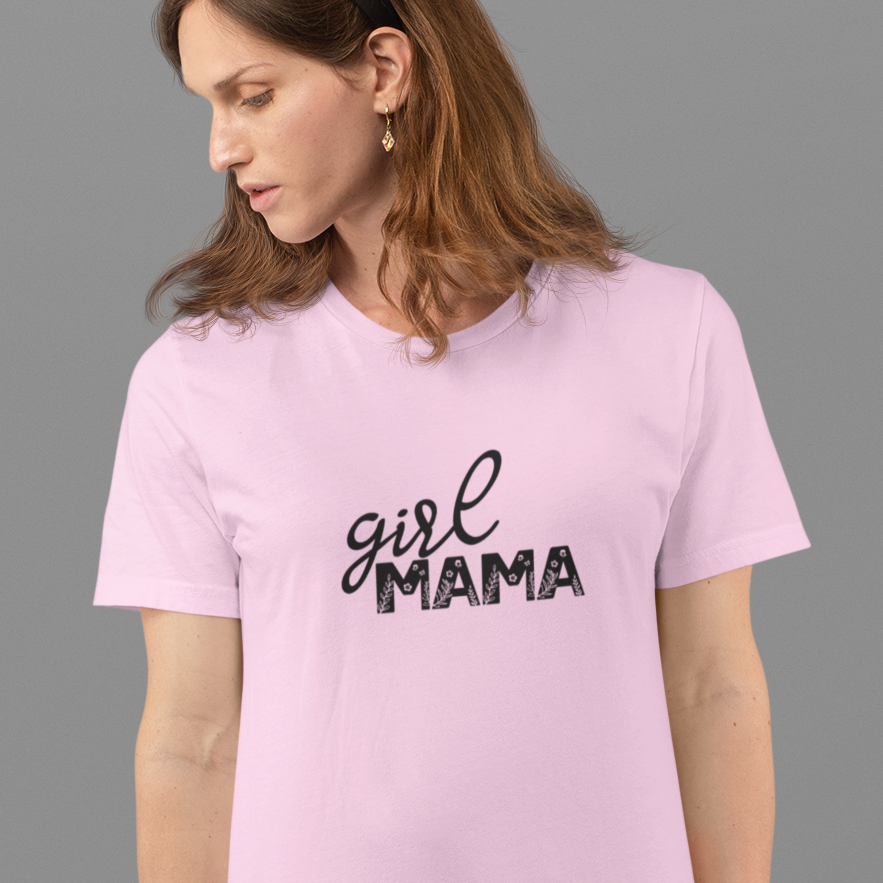 girl mama t shirt cotton mom tee soft breathable printed tshirt