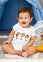 Love Peace Fall baby onesie – soft cotton Halloween romper for babies
