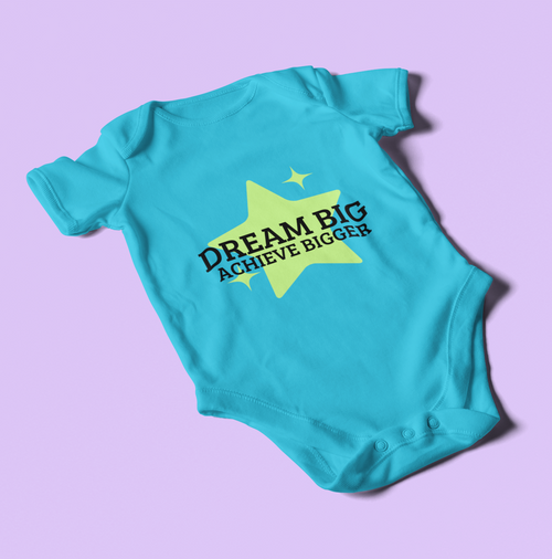 Soft cotton unisex baby onesie with inspirational star design