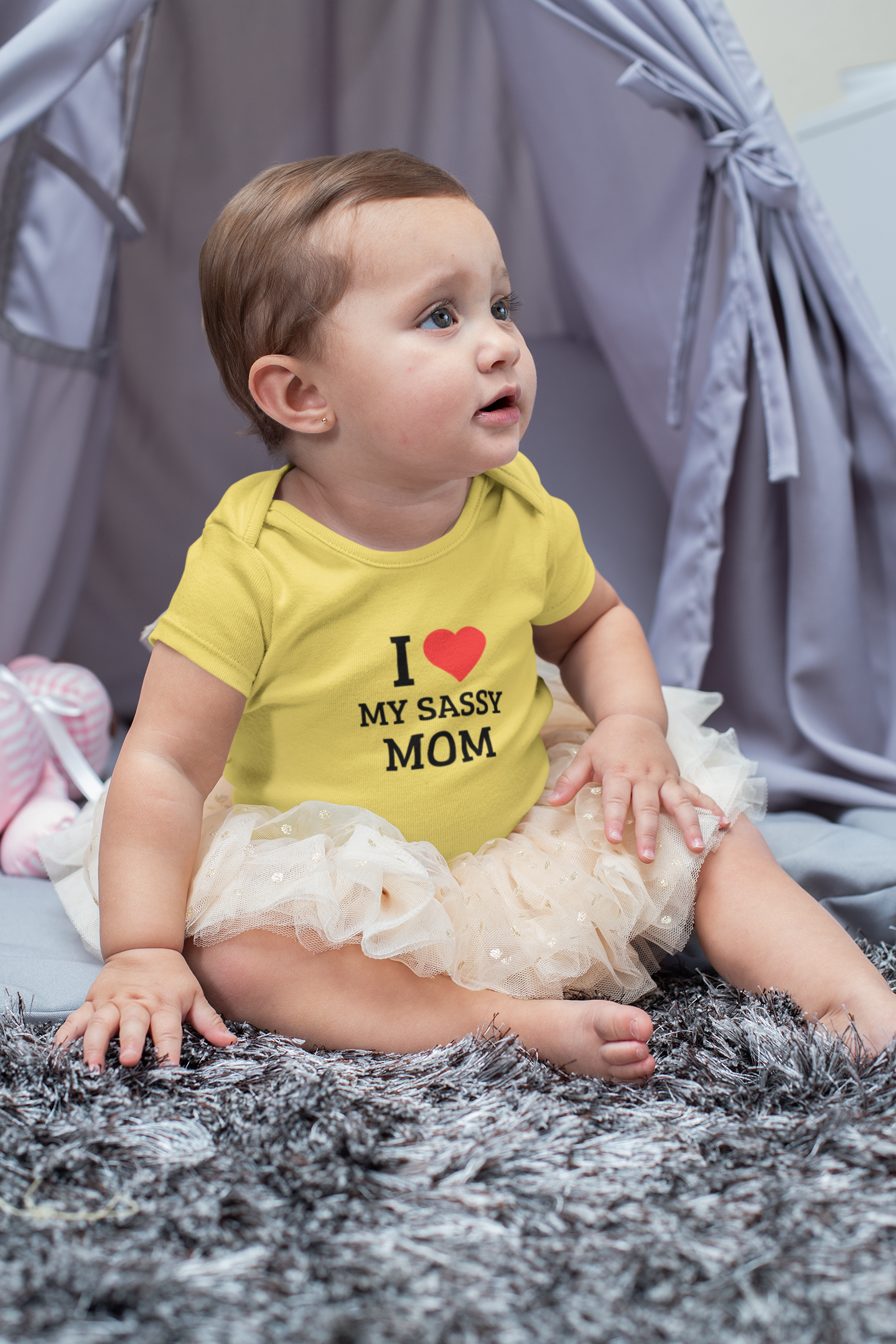Baby “I Love My Sassy Mom” Cotton Onesie / Romper