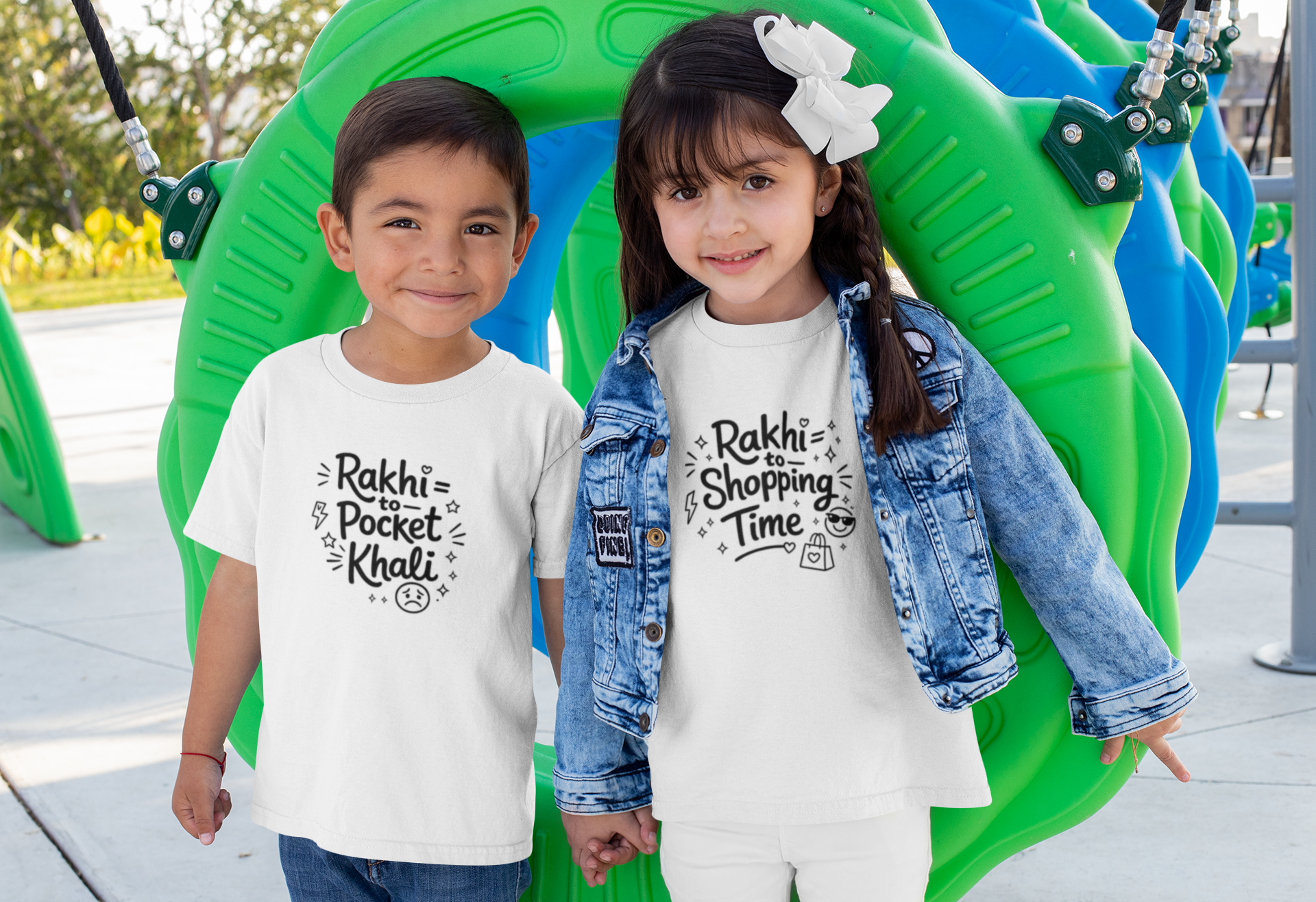 Brother sister Raksha Bandhan cotton t-shirt set