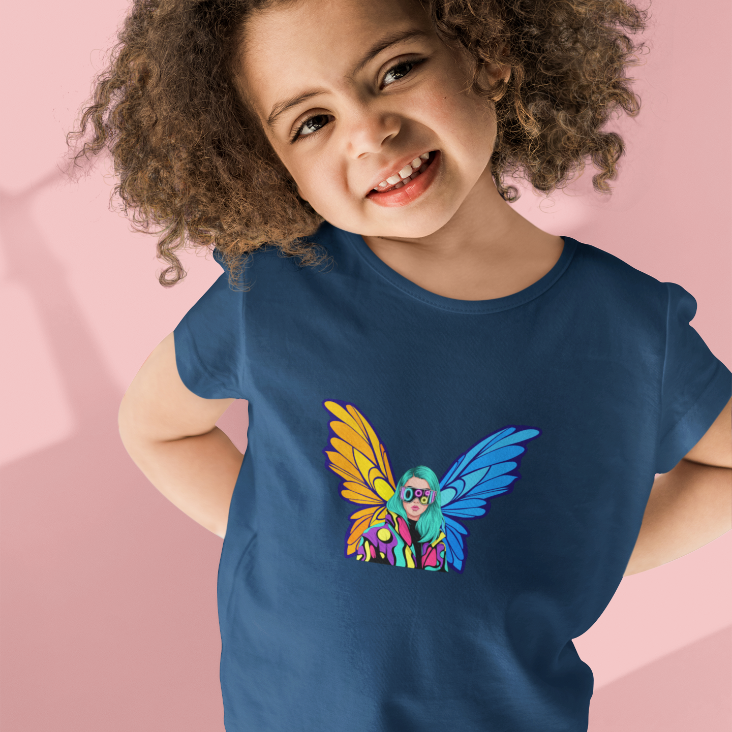 girl with wings t shirt girls cotton soft breathable cute printed tee