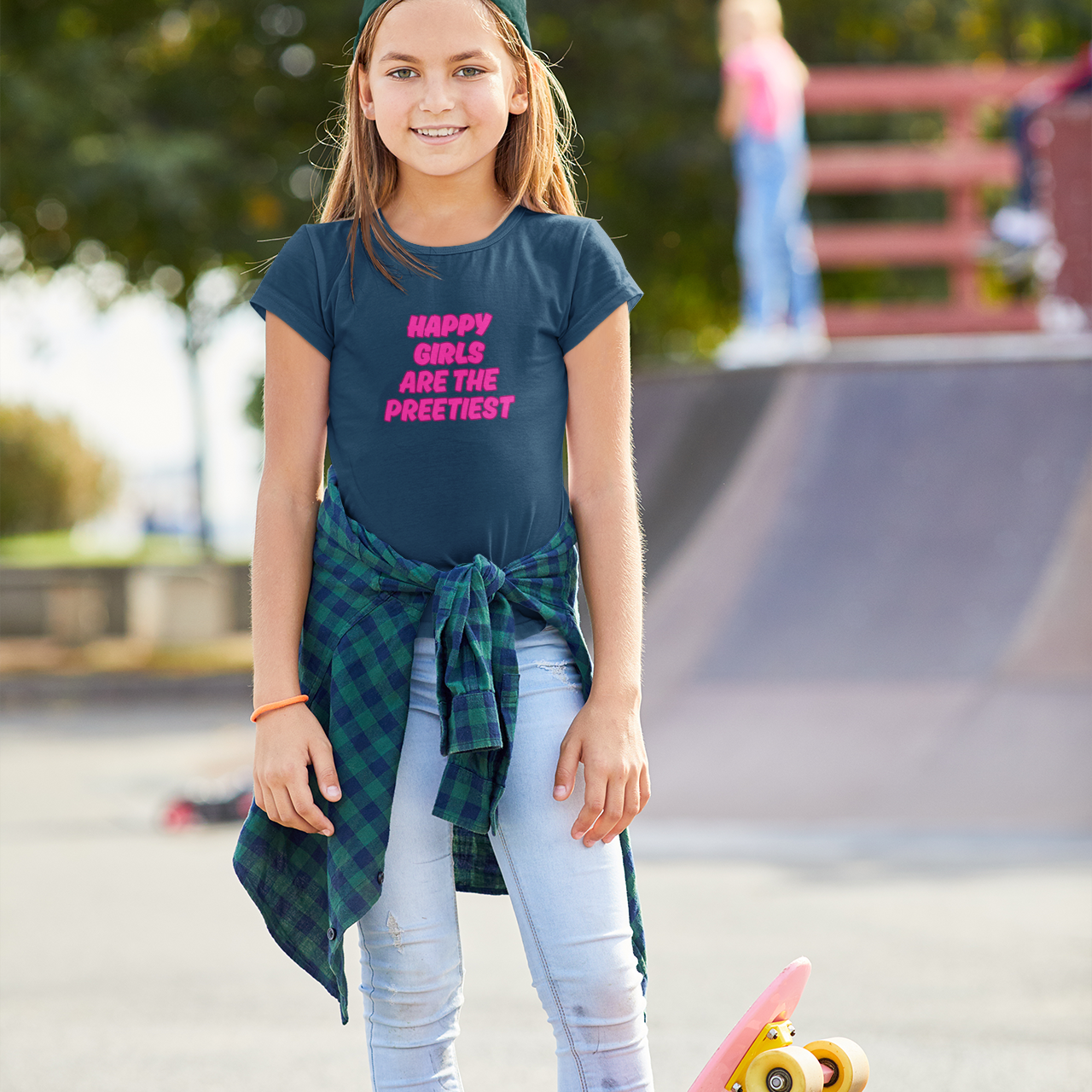 happy girls are the prettiest t shirt girls cotton soft breathable kids tee