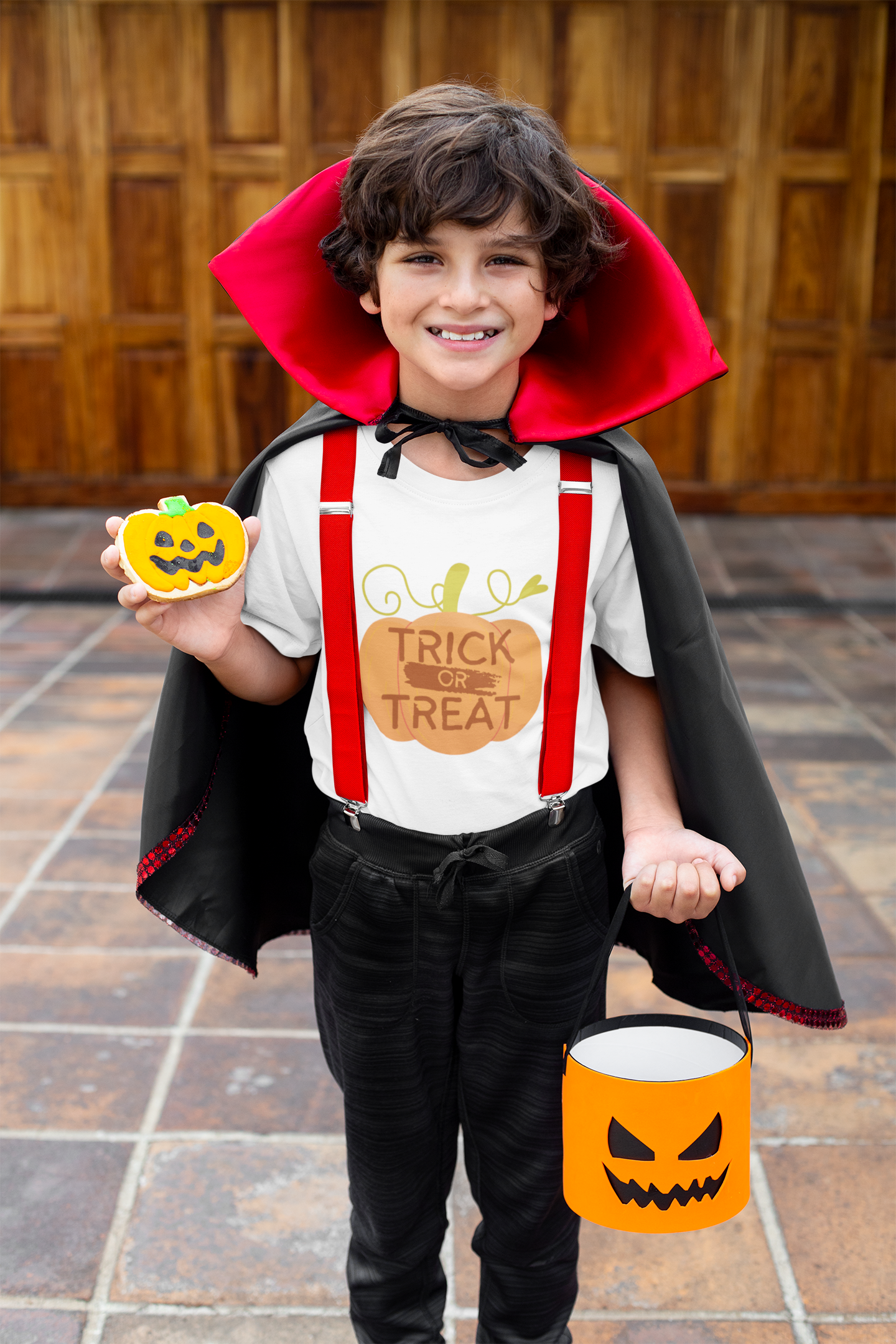 Kids Halloween T-Shirt – Pumpkin “Trick or Treat”