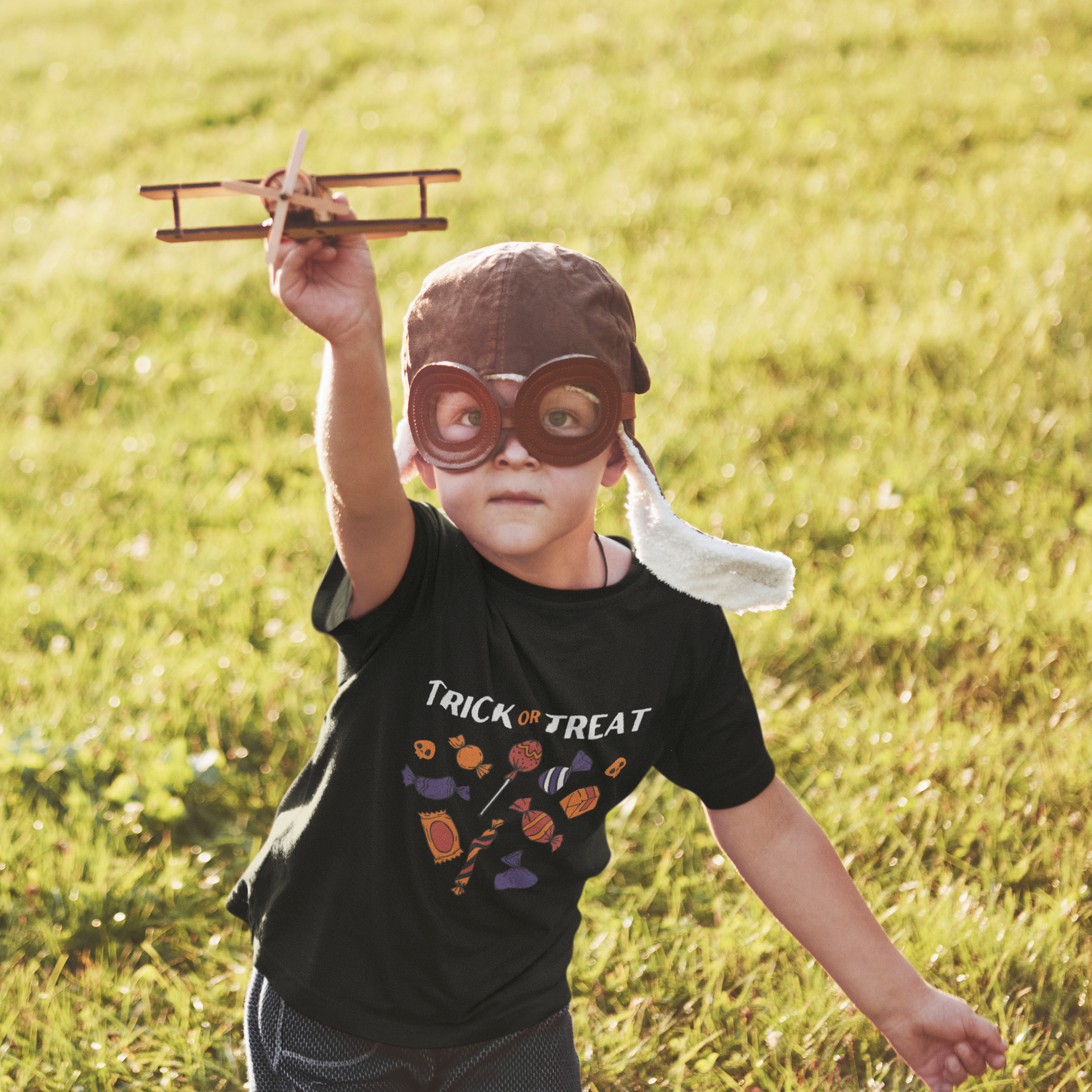 Kids Halloween T-Shirt – Candy Print “Trick or Treat”