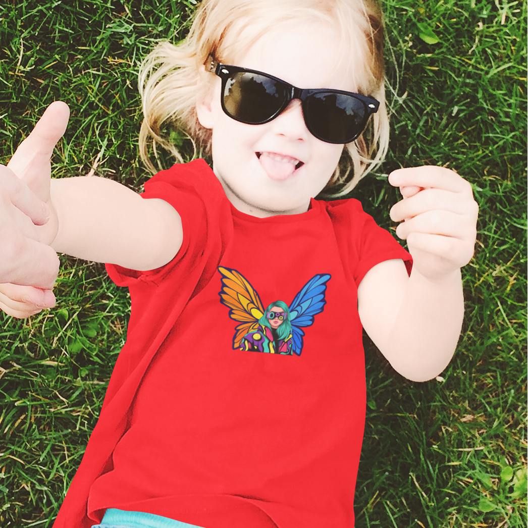 girl with wings t shirt girls cotton soft breathable cute printed tee