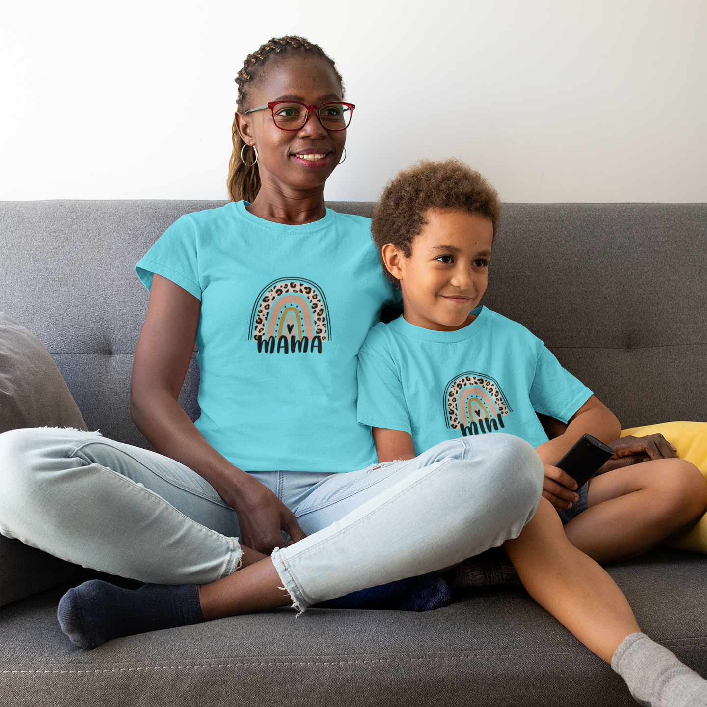 mama mini matching t shirt combo boho rainbow mummas cub cotton twinning set
