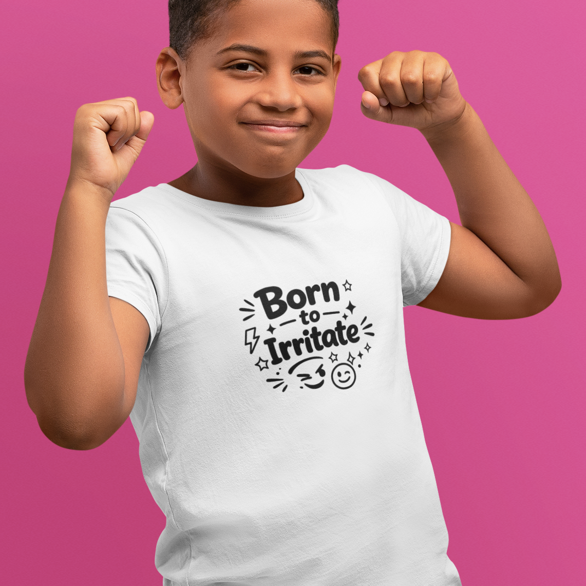 Funny graphic kids t-shirt for boys with Born To Irritate print