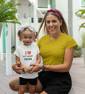 Kids cotton T-shirt with “I Love My Sassy Mom” print by Mumma’s Cub