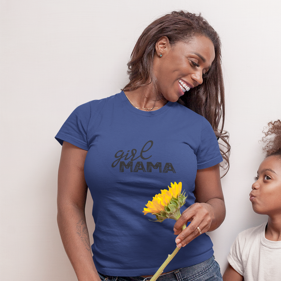 girl mama t shirt cotton mom tee soft breathable printed tshirt