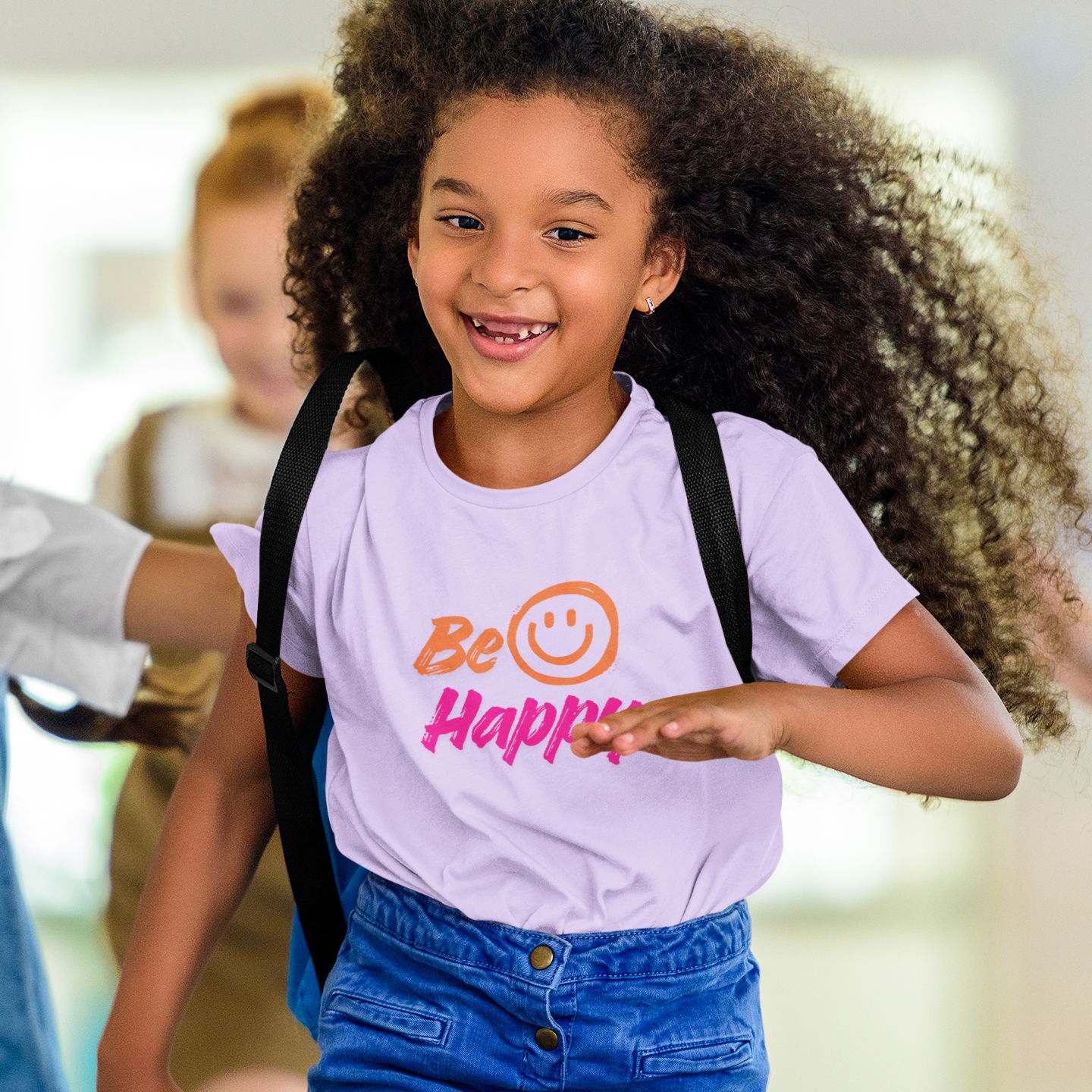 be happy kids t shirt cotton soft breathable unisex printed tee