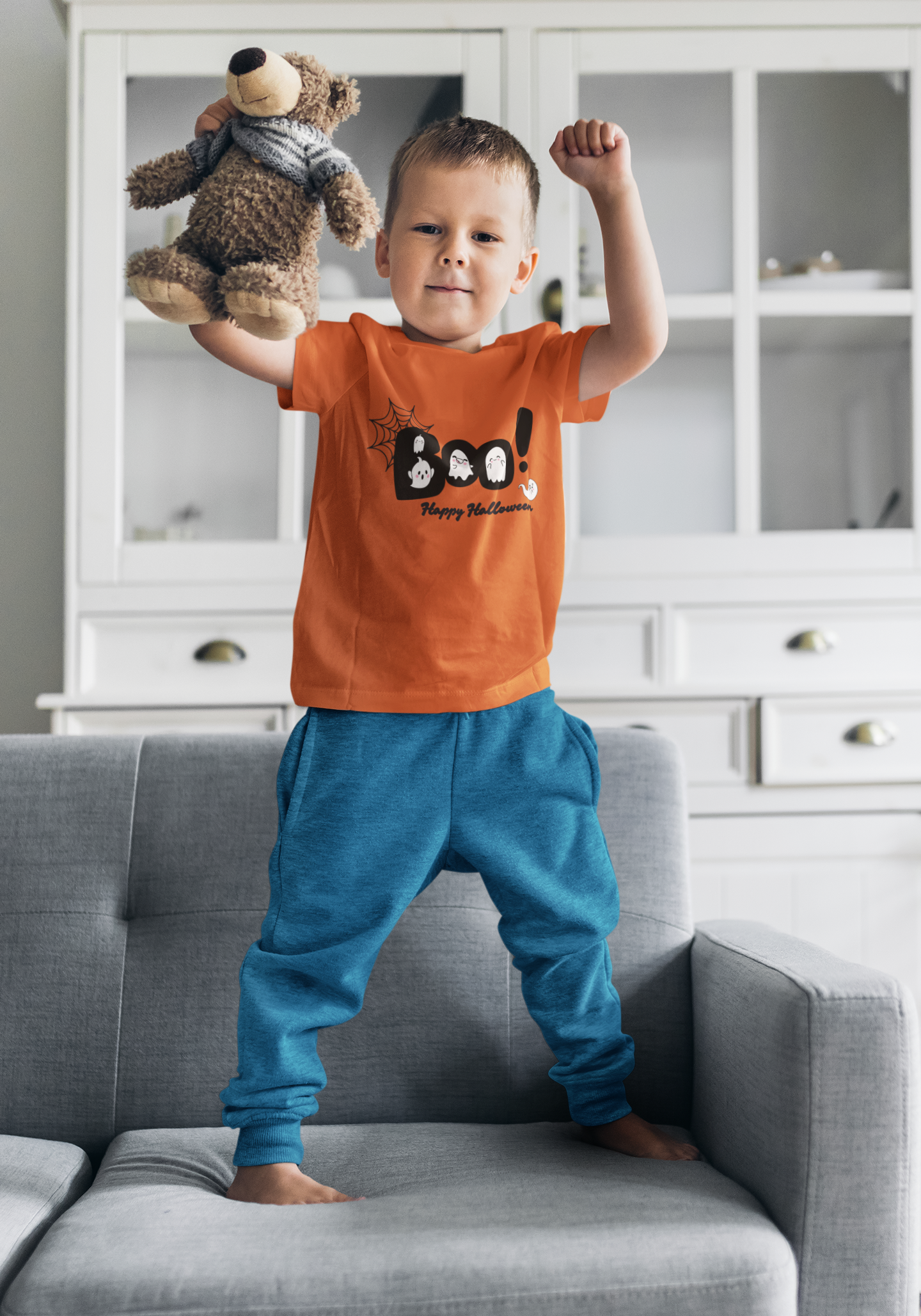 Kids Halloween T-Shirt – “Boo” Happy Halloween Print