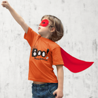 Kids unisex cotton Halloween T-shirt with “Boo Happy Halloween” prin