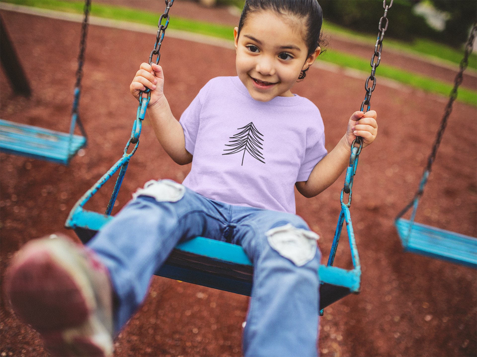 Kids cotton t-shirt with scribble Christmas tree print by Mumma’s Cub