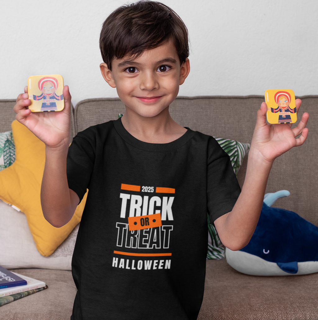 Kids Halloween T-Shirt 2025 – Unisex Cotton Print “Trick or Treat”