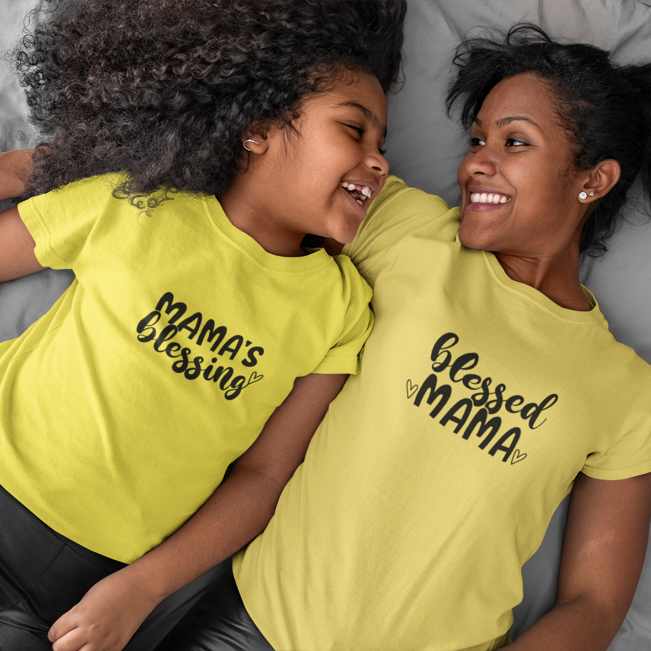 blessed mama and mamas blessing combo t shirts mummas cub cotton matching set