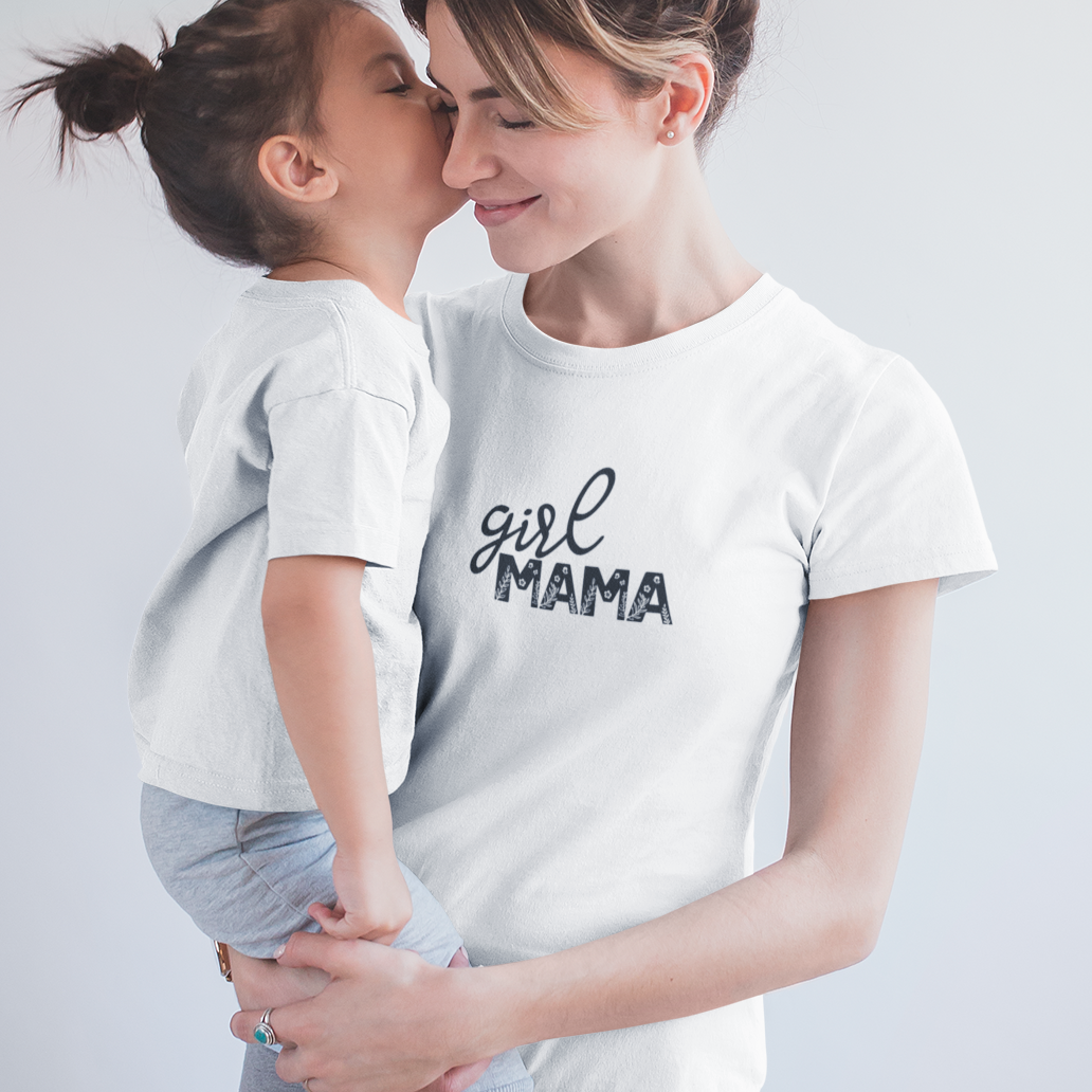 girl mama t shirt cotton mom tee soft breathable printed tshirt