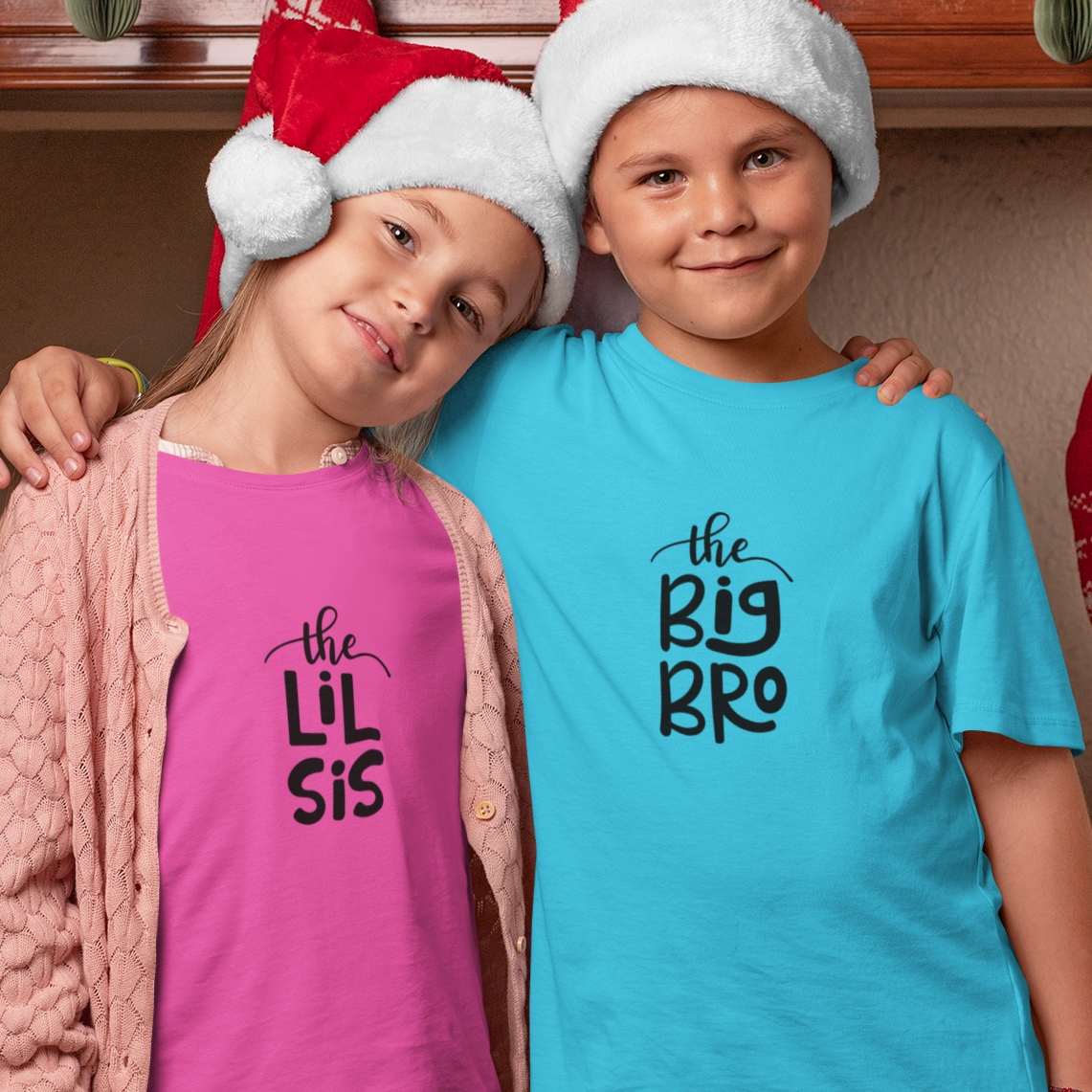 Sibling matching combo t-shirts for big brother and little sister